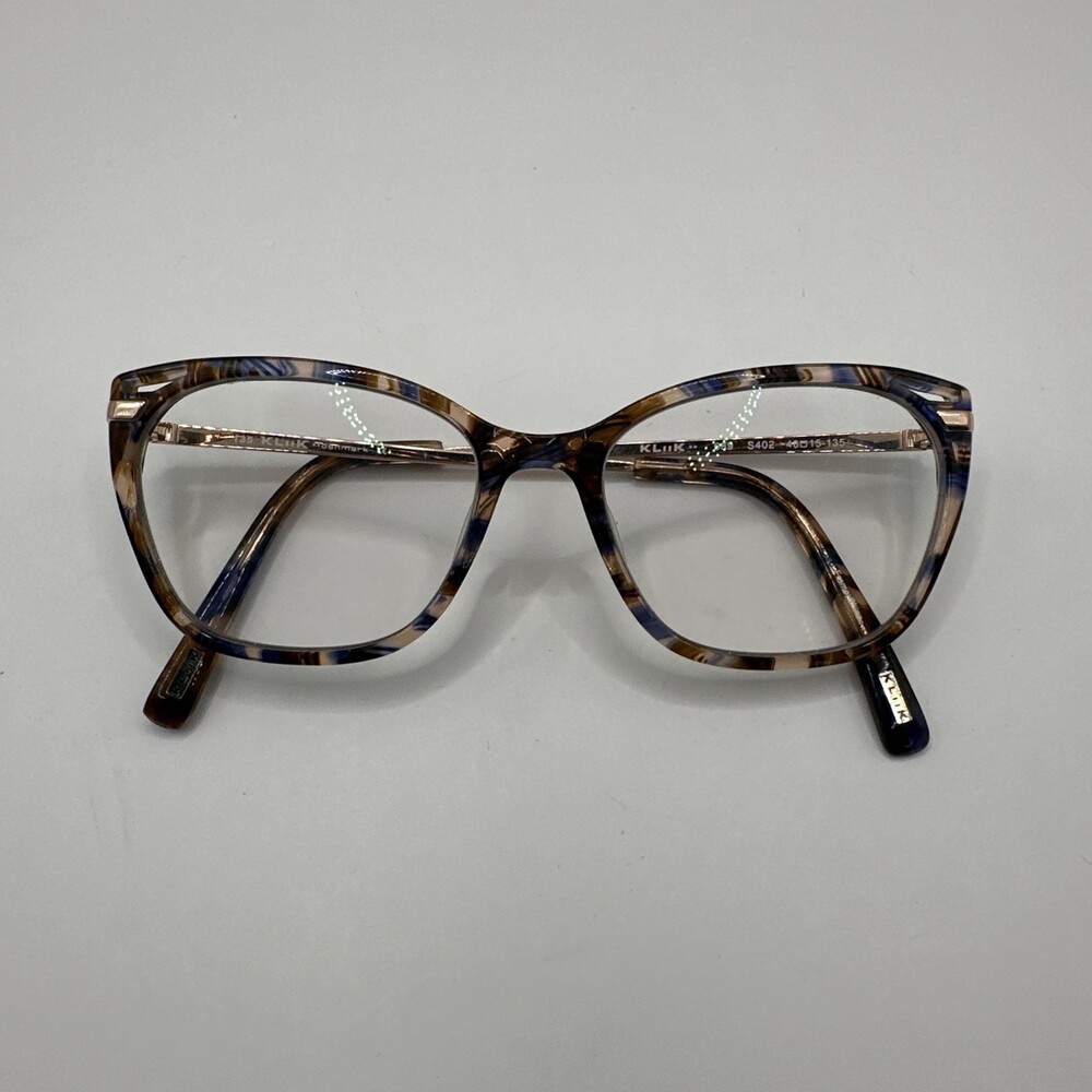 Kliik Denmark 689 S402 Tortoise Blue Cat Eye Eyeglasses Frames 48-15-135